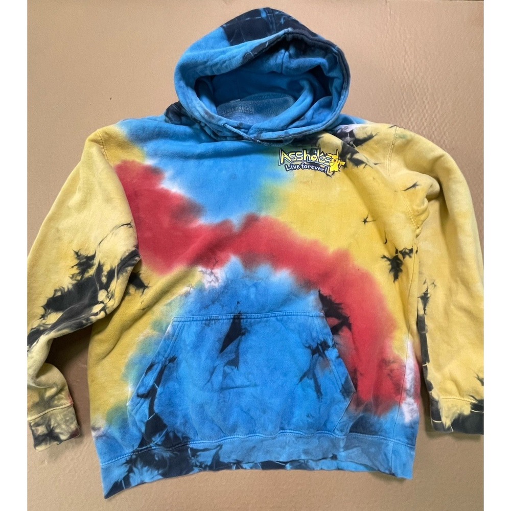 Pikachu Assholes*s Live Forever Pullover Hoodie Men's Size XXL  Linda Finegold